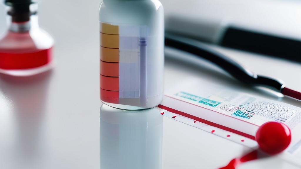 Blood sample vial and cholesterol lab test report