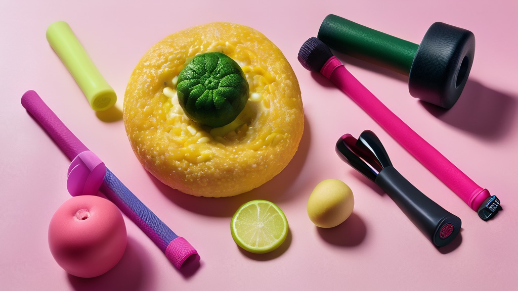 Resistance bands, dumbbells and protein foods