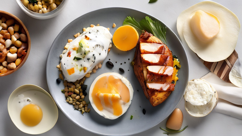 High-protein foods: chicken, eggs, Greek yogurt, lentils, salmon, tofu
